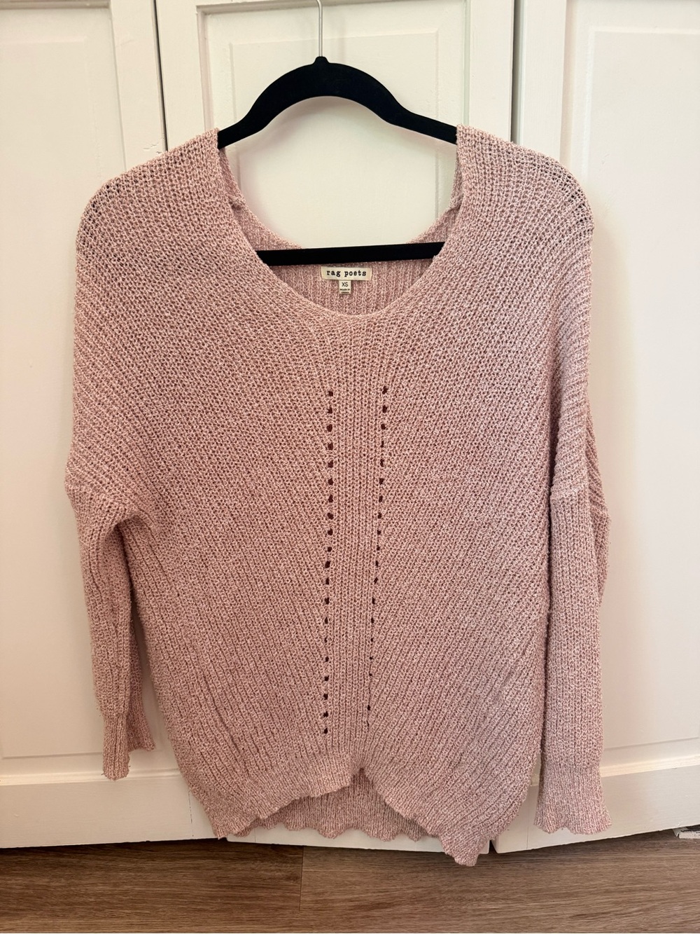 Rag Poets Dusty Pink Knit Crewneck Sweater